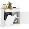 Tilt-Out Trash Cabinet with 2 Drawers - White