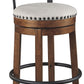 Valebeck -  Tall Upholstered Swivel Barstool