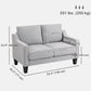 Linen Loveseat Sofa with Pocket Spring - Light Grey