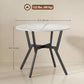 35" Round Dining Table with Steel Frame - White Marble