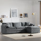 Modular Sectional Sofa with Deep Wide Seats and Cushions, L-Shaped Cloud Couch with Movable Ottoman, 103" L x 59.5" W x 33" H, Dark Gray