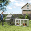 Wooden Chicken Coop with Nesting Boxes, Run, Doors, Tray, Ramp for 4-6 Chickens