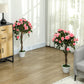 3FT Artificial Plant Pink Rose Floral Set of 2 in Pot, Fake Plant for Home Indoor Decor