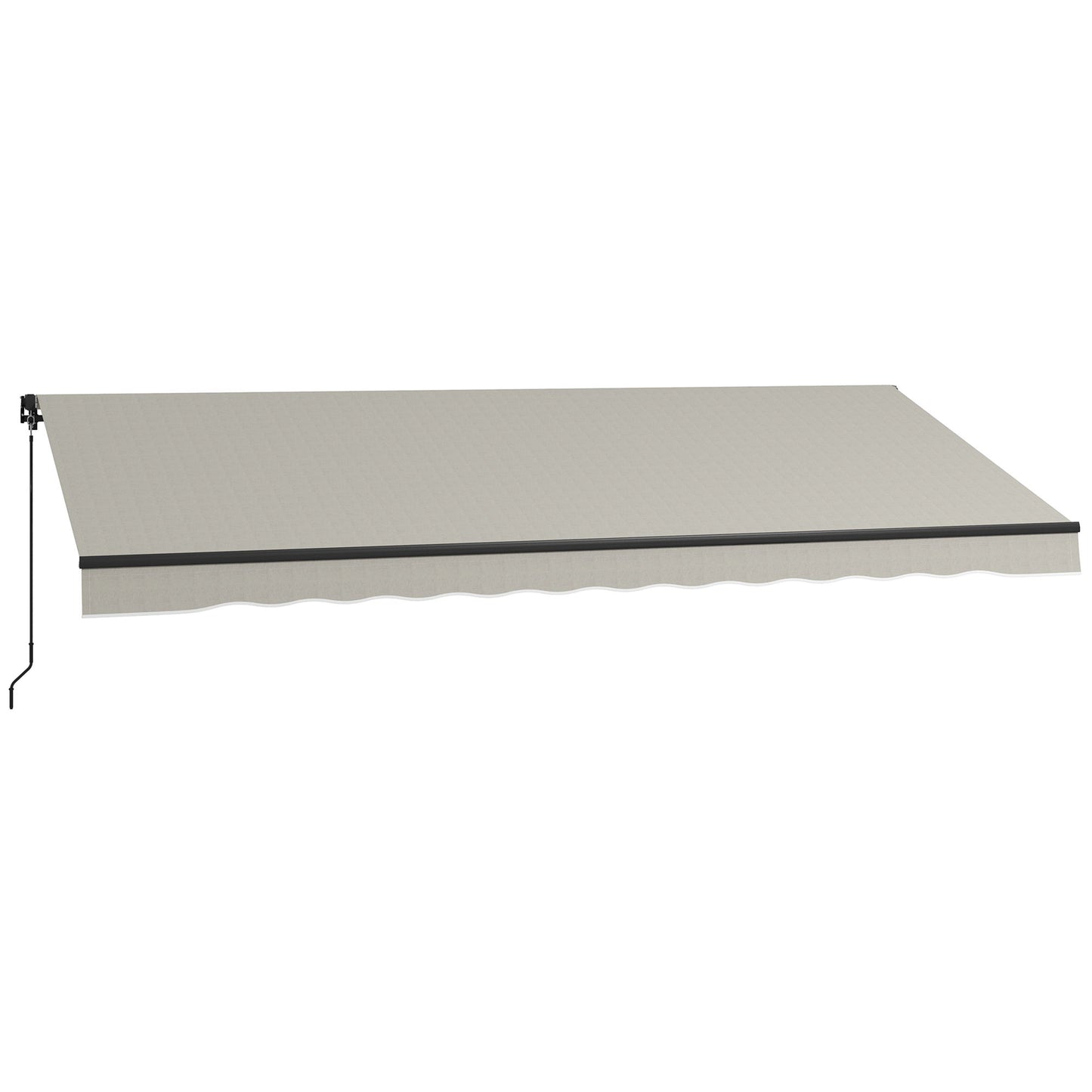 15' x 10' Retractable Awning, 280gsm UV Resistant Sunshade Shelter, for Deck, Balcony, Yard, Light Grey