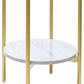 Wynora - White / Gold - Round End Table