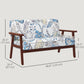 Compact Loveseat Sofa Couch Linen Fabric Double Seat Sofa with Rubber Wood Legs Multicolour
