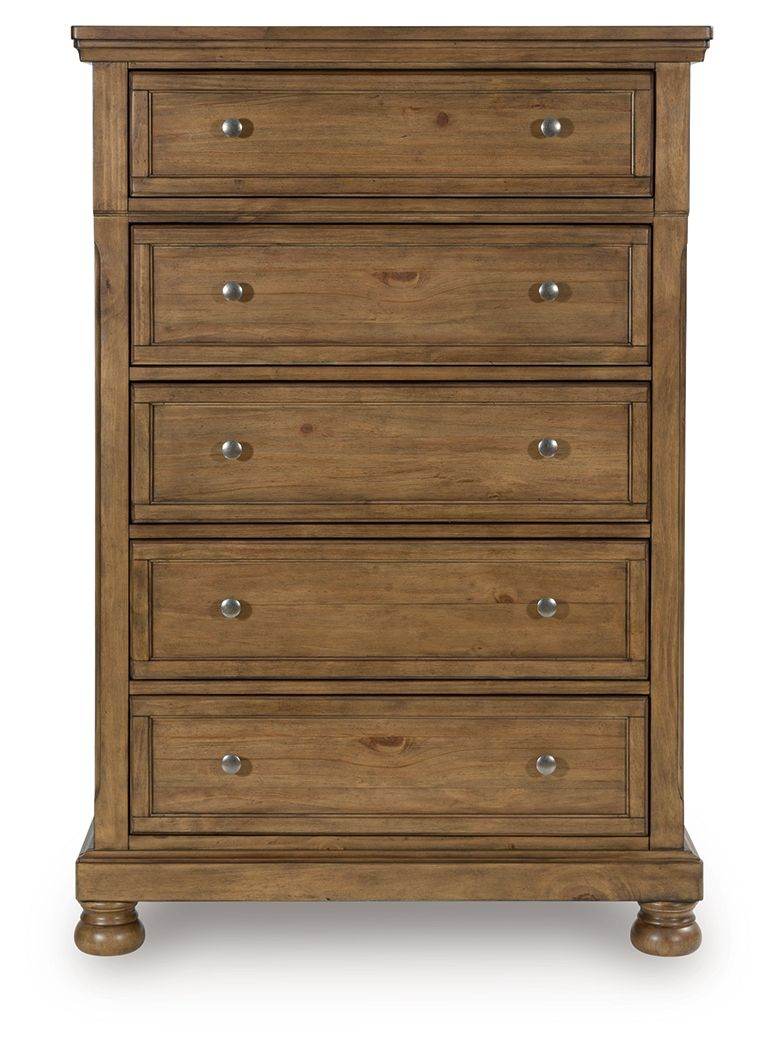 Feddinger - Medium Brown - Five Drawer Chest - Forward Furniture