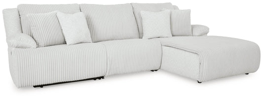 Top Tier - Alloy - 3-Piece Sectional Sofa With RAF Press Back Chaise - Forward Furniture