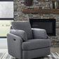 Alainmont Next-Gen Nuvella - Swivel Power Recliner - Salt And Pepper