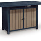 East Beach - Rectangular Bar Table With Fire Pit - Blue