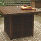 Paradise - Medium Brown - Square Bar Table W/Fire Pit