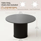 47" Round Dining Table with Fluted Pedestal Base - Black