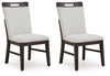 Neymorton - Dining Upholstered Side Chair (Set of 2) - Light Gray / Brown