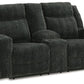 Martinglenn - Ebony - Dbl Power Reclining Loveseat W/Console - Fabric