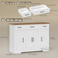 47" Farmhouse Buffet Cabinet with 3 Drawers - White