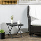 Patio Wicker Coffee Table, Outdoor PE Rattan Garden Folding Side Table, 15.75"x15.75"x15.75", Black