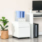 Lockable File Cabinet, Steel Filing Cabinet on Wheels for Legal, A4, Letter Size, with Pencil Tray for Home Office