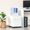 Lockable File Cabinet, Steel Filing Cabinet on Wheels for Legal, A4, Letter Size, with Pencil Tray for Home Office