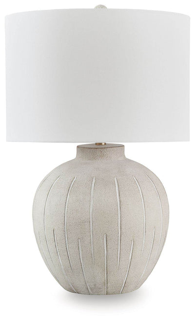 Calbert - Warm Gray - Poly Table Lamp - Forward Furniture