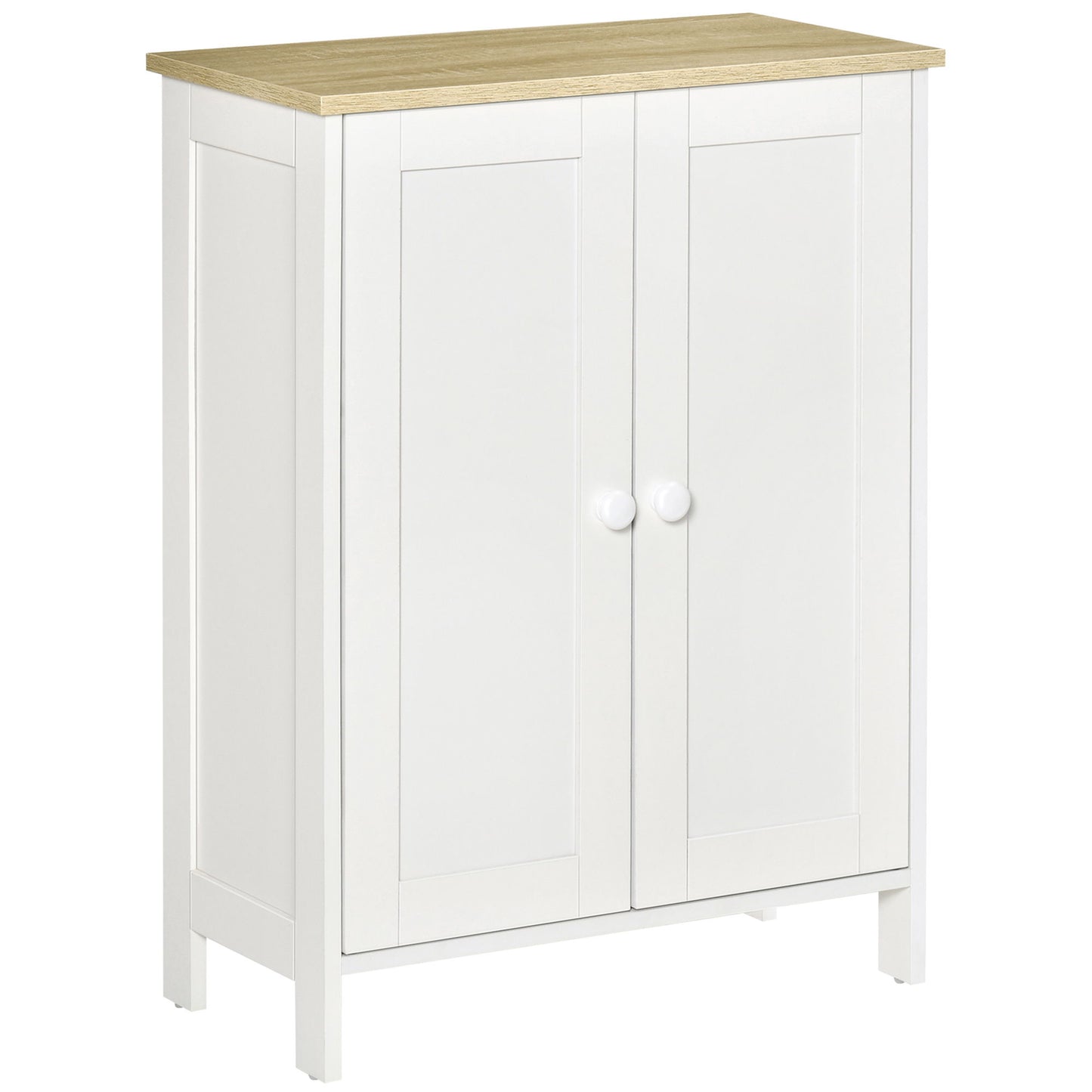 Storage Cabinet with Doors, Cupboard Organization with 2 Adjustable Shelves, Storage Solution for Living Room, Bathroom