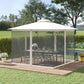 Replacement Mosquito Netting for Gazebo 10' x 10' Black Screen Walls for Canopy with Zippers, White