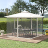 Replacement Mosquito Netting for Gazebo 10' x 10' Black Screen Walls for Canopy with Zippers, White