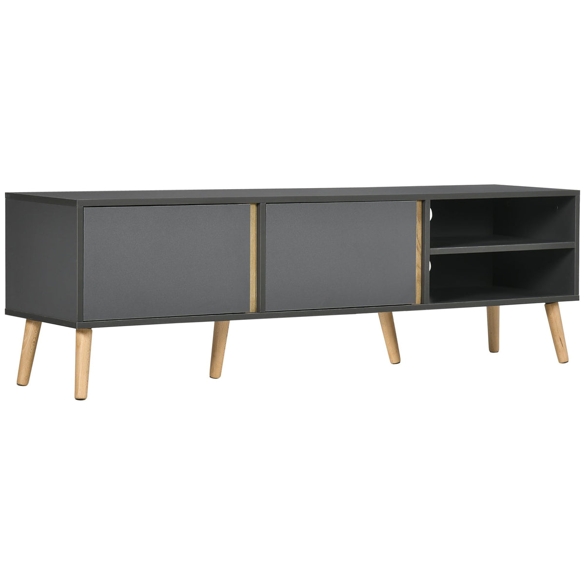 TV Stand for TVs up to 55" with Shelves - Dark Grey