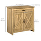 Farmhouse Sideboard Buffet with Barn Doors - Distressed Brown