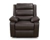 Brown Leather Electric Recliner with Massage and H