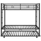Twin Over Twin Bunk Bed with Trundle, Sturdy Metal Frame, Safety Guardrails, Bed Frame for Compact Rooms, 78" L x 41.5" W x 62.5" H, Black