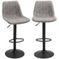 Adjustable Bar Stools Set of 2, Leathaire Swivel Barstools with Back and Footrest, Upholstered Bar Chairs for Kitchen, Dining Room, Home Pub, Grey