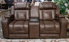 Mestrino - Power Recline Loveseat/Fridge Cooler - Hickory