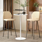 Round Bar Table for 2, Modern Pub Table with Steel Frame, Easy Assembly for Small Space Home Bar Cocktail Bistro, White