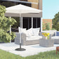 42 lbs Resin Round Market Umbrella Base Holder 22" Decorative Parasol Stand for Patio, Outdoor, Backyard, Bronze