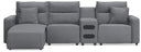 4 Pc. Power Reclining Sectional With LAF Press Back Power Chaise And Audio Console
