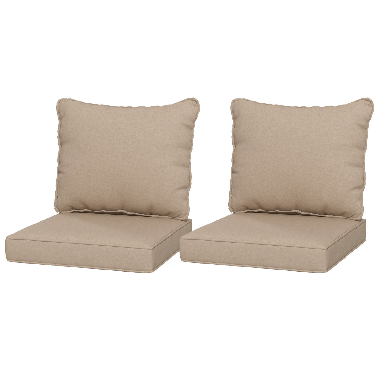 4-Piece Seat Cushion Pillows Replacement, Patio Chair Cushions Set with Back for Indoor Outdoor, Beige
