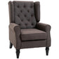 Modern Accent Chairs Button Tufted Armchair, Large Living Room Chair with Wood Legs, Rolled Arms, Thick Padding for Modern Homes, Brown