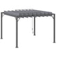 9.7' x 9.7' Outdoor Pergola with Retractable Roof, Aluminium Louvered Pergola Canopy Gazebo for Lawn Garden Patio, Grey