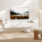 71" Floating TV Stand for TVs up to 72 Inch, Wall Mount Media Console with 2 Fluted Flip-Down Doors, Cable Hole, White