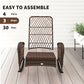 Outdoor Wicker Rattan Rocking Chair Patio Rocker with Thick Cushions for Garden Backyard Porch, Light Mixed Brown