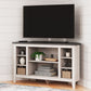 Dorrinson - Two-tone - Corner TV Stand/Fireplace Opt