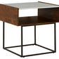 Rusitori - Brown / Beige / White - Rectangular End Table