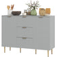 Sideboard Buffet Cabinet with 3 Drawers - Grey