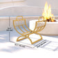Firewood Rack Outdoor, Heavy Duty Log Holder with Handles for Indoor Outdoor Fireplace Storage 18" x 14" x 16", Gold