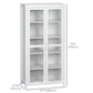 5-Tier Kitchen Pantry Cabinet with Glass Doors - White