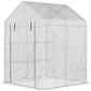 56" x 56" Walk-in Greenhouse Outdoor, Portable Gardening Plant Hot House with 2-Tier Shelf, Green