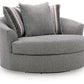 Creston Heights - Oversized Swivel Accent Chair - Smolder
