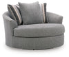 Creston Heights - Oversized Swivel Accent Chair - Smolder