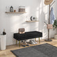 39" Velvet Storage Bench with Steel Legs - Black