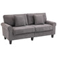 3-Seater Corduroy Sofa with Wood Legs - Light Grey